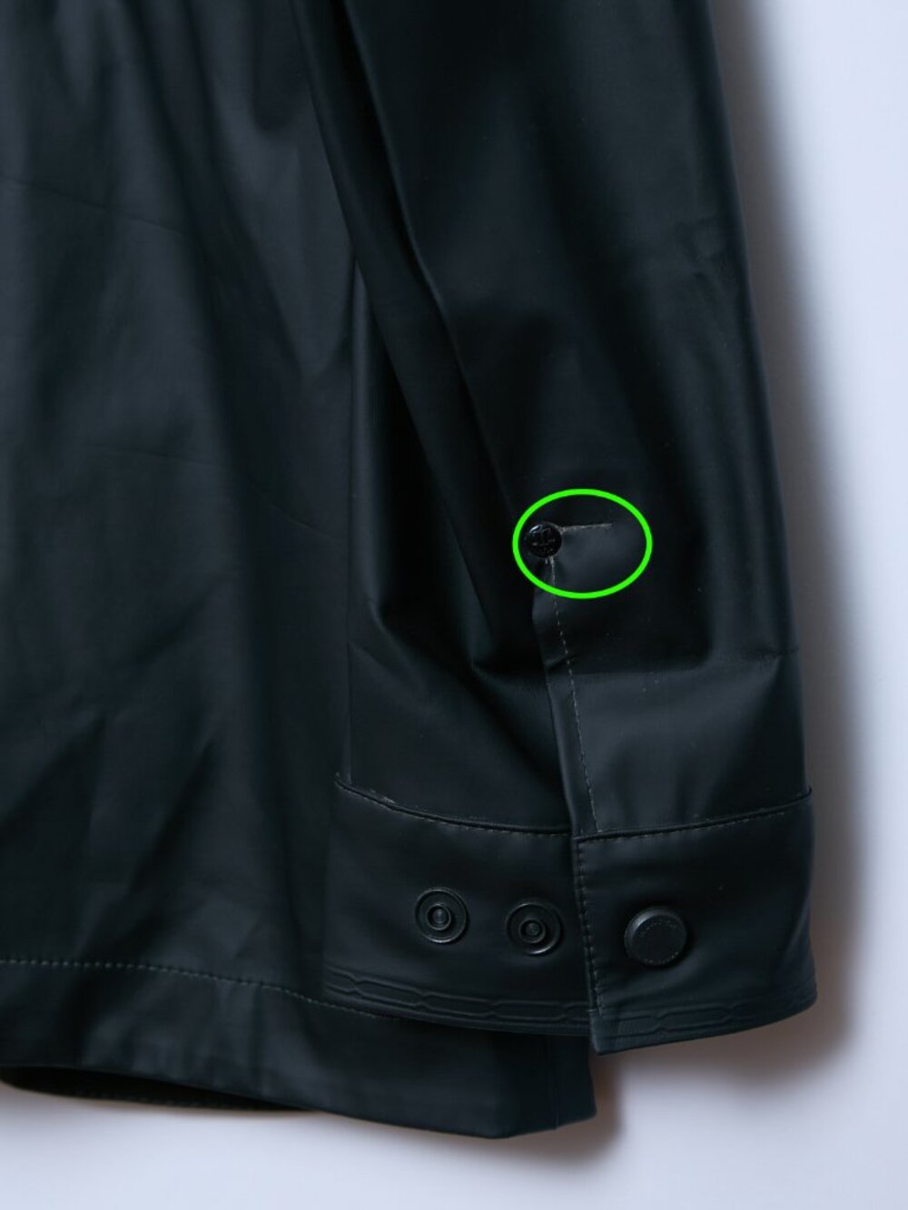 Hunter Abbey Short Rubberized Rain Jacket Raincoat Black Small *FLAWS* - Picture 5 of 15